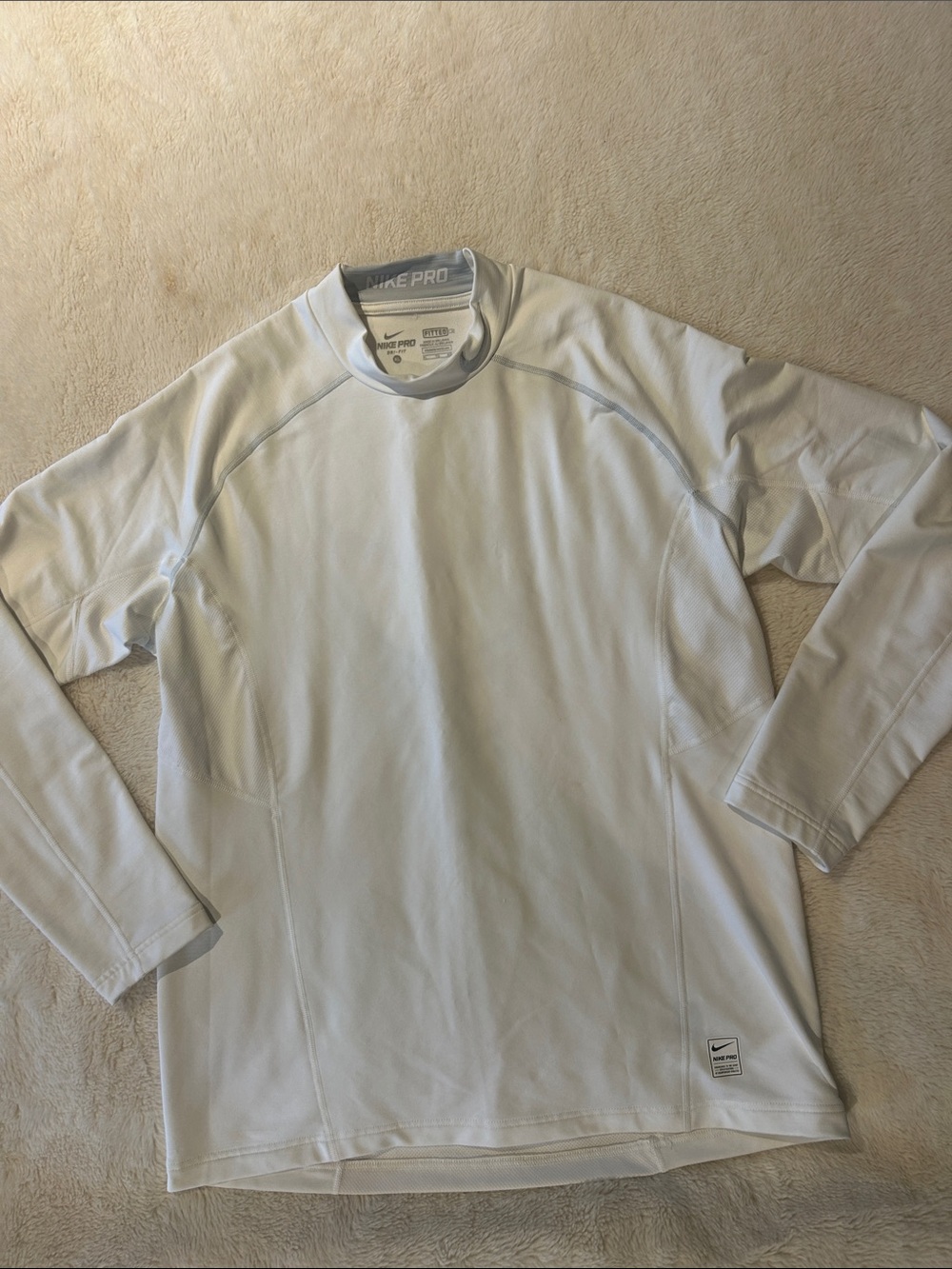Nike White Long-Sleeve Performance Compression Shirt